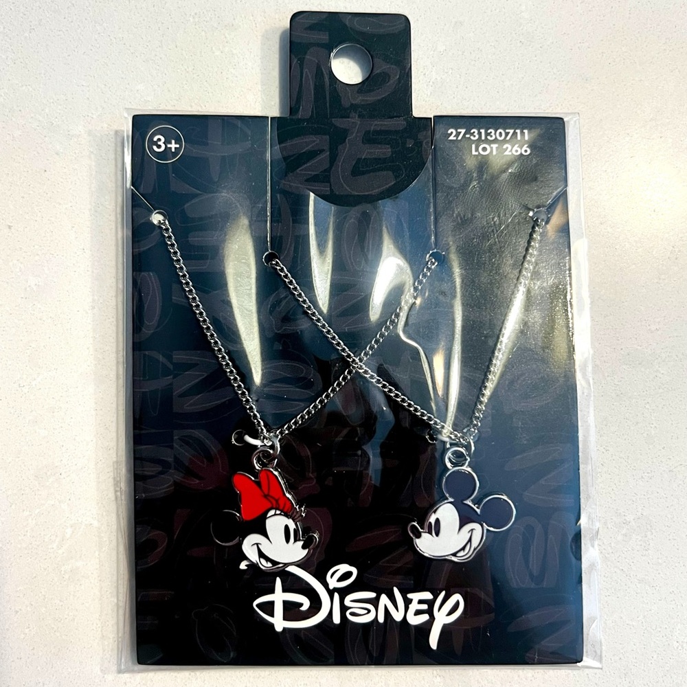 Disney Mickey and Minnie Mouse Necklace Set of 2